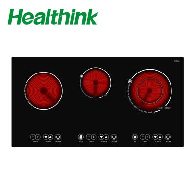 China 3 Burners Touch Control Electric Infrared Cooker Ceramic Hob To Stainless Steel Kitchen Appliances for sale