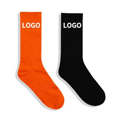 China Wholesale OEM Breathable Cheap Designer Custom Design Your Own Logo Custom Bamboo Cotton Black Sock Men Crew Sports Socks For Man for sale