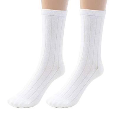 China QUICK DRY Bamboo Ribbed Girls Kids White Crew Socks Boys School Uniform Basic Casual Socks for sale