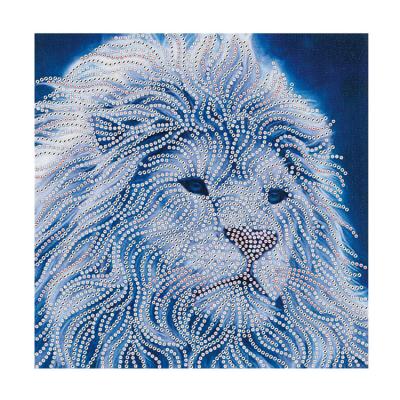 China Eco-friendly faux stone diamond embroidery pattern lion home gifts decoration accessories painting set for sale