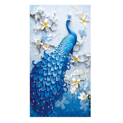 China Wholesale Price Eco-friendly Modern Blue Elegant Peacock 5D Diamond Painting With Frame for sale