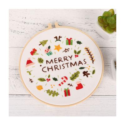 China Wholesale Custom Cross Stitch Embroidery Set Flower Pattern Sewing Set Europe With Embroidery Hoop Handmade Arts Crafts Sewing Gift for sale