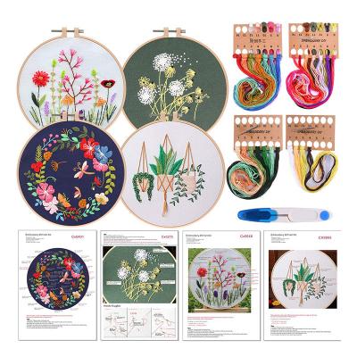 China Wholesale Custom HOT Selling Europe Embroidery Set Sewing Flower Pattern Craft Handmade Sewing Kit For Beginners DIY Embroidery Kit for sale