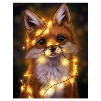 China Wholesale Custom Handmade Cross Stitch Europe DIY Fox Painting Wall Art Home Decor Animal Cross Stitch Kits Kit Embroidery 30*40CM for sale