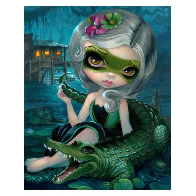 China Wholesale Custom Stitch Kit Embroidery Home Cross Stitch Embroidery Europe Maiden And Crocodile Art Cross Cartoon Wall Decoration for sale