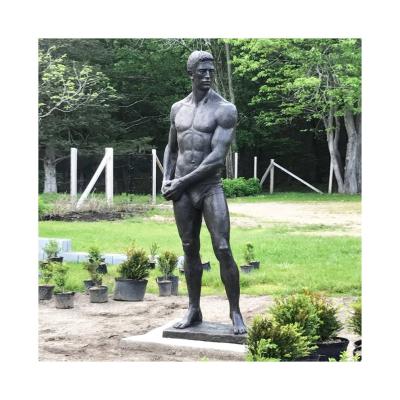 China Life Size Bronze Athlete Ancient Nude Sport Theme Art Africa Time Statue for sale