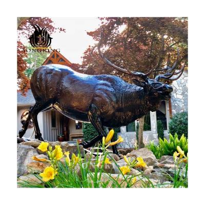 China Life Size Cast Bronze Elk Sculpture Metal Animal Deer Deer Statue From Europe For Sale for sale