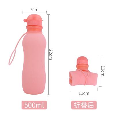 China Mini Collapsible Silicon Water Bottle Food Grade Portable Small Stocked With Drying Lid BPA Free for sale