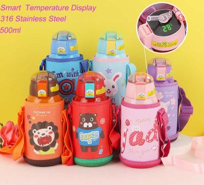 China PORTABLE PORTABLE Double Wall 500ml 316 Stainless Steel Heat Insulation Water Bottle For Baby Kids Outdoor With Sleeves for sale