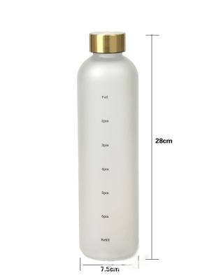 China Stocked Portable Custom 1000ml LOGO Frosted BPA Tritan Free Plastic Water Bottle for sale