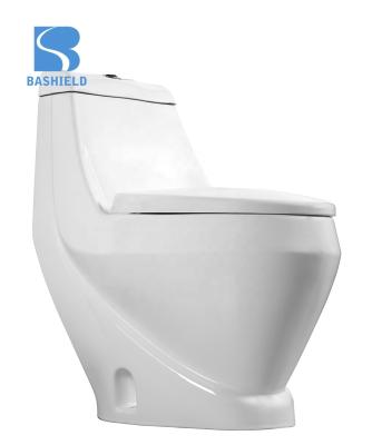 China Luxury One Piece Ceramic Toilet Floor Mount Modern Double-Flow Washroom Toilet for sale