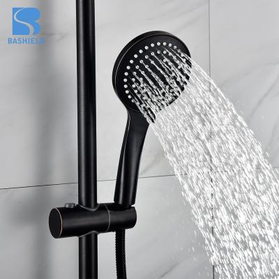 China With Sliding Bar Wall Mounted 3 Way Shower Mixer Shower Set Rainfall for sale