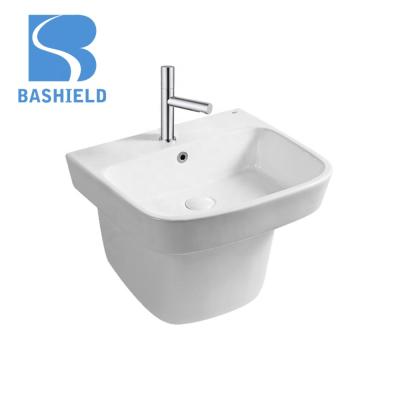 China Hung Wall Wash Basin Price Modern Rectangular Bathroom Ceramic Sink for sale