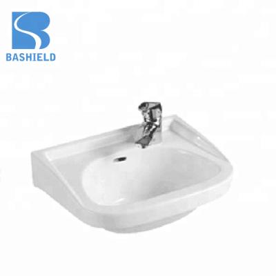 China High Tempreture Ceramic Bathroom Sink Side Mixer Hole Wall Mount Ceramic Washbasin Wall-hung D-509 for sale