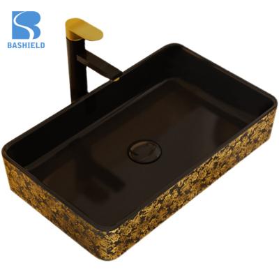 China Best Modern Cheap Rose Gold Basin Sink Black Contemporary Bathroom Basin for sale