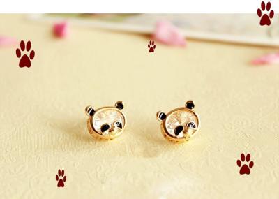 China Fashion jewelry women shinning diamond panda stud earring for sale