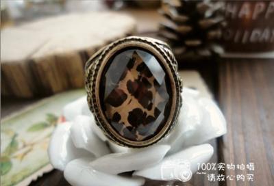 China Estilo del vintage del anillo del estampado leopardo de la joyería de la moda en venta