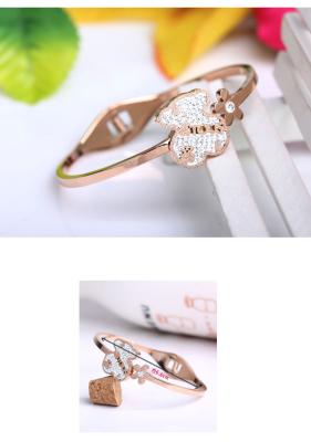 China Fashion women jewelry titanium steel bangle rose gold finish wholesale jewelry for sale