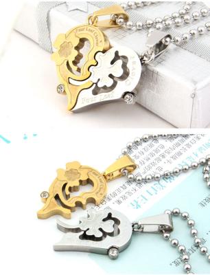 China Fashion couples jewelry stainless steel pendant necklace couple necklaces for lovers for sale