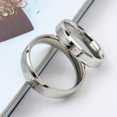 China Forme a joyería 316L de los pares los anillos de los pares del acero inoxidable “mi amor sus” amantes los anillos en venta