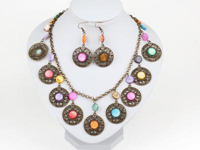 China Highest quality Vintage colors shell necklace earring fashion woman Jewelry sets wholesale for sale