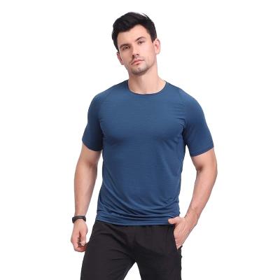 China Custom Anti-Wrinkle Logo Polyester Quick Dry Running Work Out Comfortable Outdoor Sports Shirt Men Fitness T-Shirt for sale