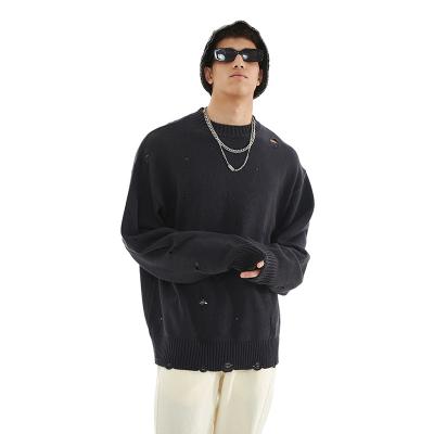 China OEM Breathable CUSTOM Casual Loose Hollow Knit Oversized Cotton Sweaters Hoodies for sale