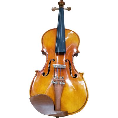 China Nice Flame Factory Quality Solid Impeccable Professional Equips Glossy Wooden Violin Wholesale for sale