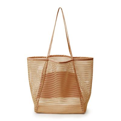 China Water Resistant Summer Women Handbag For Shopping Lady Shoulder Bag Mesh Beach Casual Tote Bag for sale