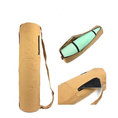 China Eco-Friendly Durable Travel Bag For Yoga Mat Gym Sports Bag With Logo OEM Cotton Canvas Printing Eco-Friendly YOGA Mat Carrying Pack for sale