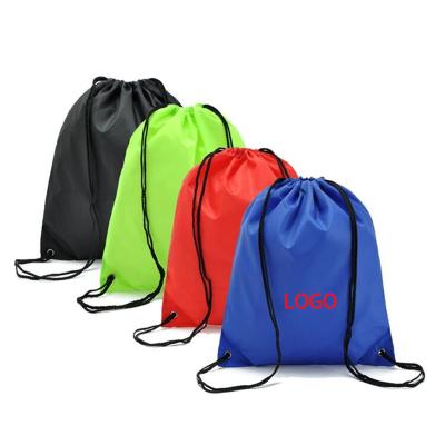 China Promotion 2022 Wholesale Custom Nylon Waterproof Backpacks Colorful 210D Drawstring Pouch Bag For Shoes Marathon Running Custom Bag for sale