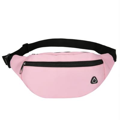 China Wholesale Fashion Anti Theft Oxford Neon Logo Outdoor Fitness Travel Sport Custom Made Waterproof Fanny Pack Woman Waist Bag for Running Pink for sale