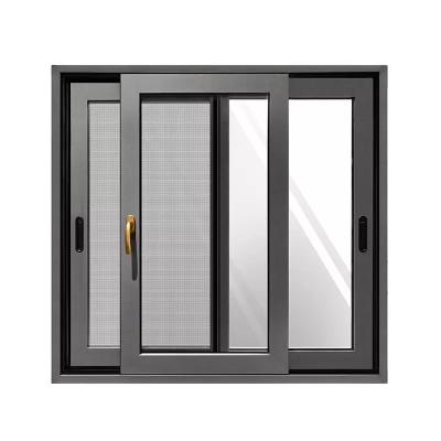 China Champagne Color Aluminum Aluminum Sliding Window Sliding Window Apartment Window Factory Zero Price for sale