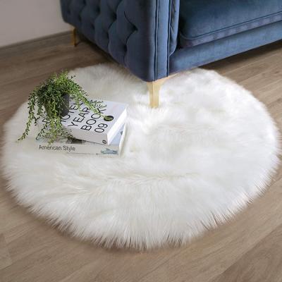 China Home High Quality White Rug Faux Sheepskin Rug Warm And Super Soft Comfortable Chair Cushion Bedroom Floor for sale