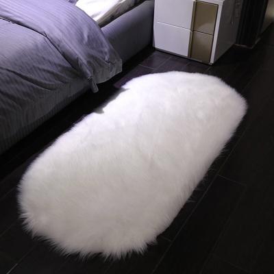 China Soft Faux Sheepskin Blanket Chiffon Faux Fur Floor Rug Non Slip Luxury White Home Rugs High Quality Soft Sheepskin for sale