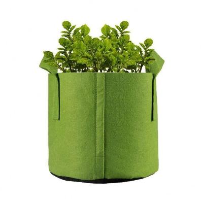 China 1/5/10Pcs Eco-friendly Reusable Round Felt Flower Potted Plant Root Container Grow Bag Pouch New for sale