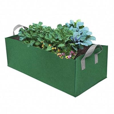 China Rectangle Eco-friendly Felt Breathable Planting Container Grow Bag With Handles For Plants, Flower, Vegetables for sale