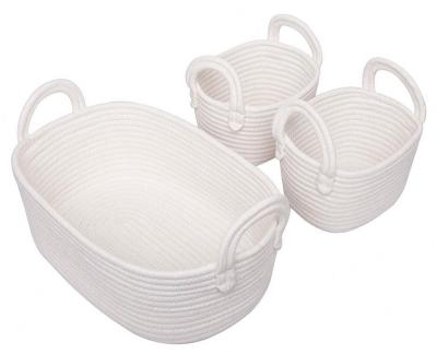 China Durable Cotton Rope Storage Baskets Set of 3 Toy Organizer for Nursery Decor Woven Gift Basket for sale