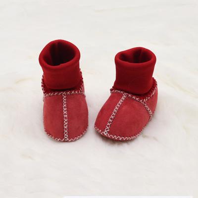 China Super Soft Sole Prewalking Shoes Hot Sale Leather Fur Baby Shoes Love Baby Shoes Winter Shoes for sale