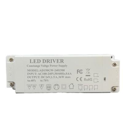 China LED Strips Constant Voltage Driver Dc 24v1.5a 36w Hot Sale Led Cabinet Light Power Supply Led Driver for sale