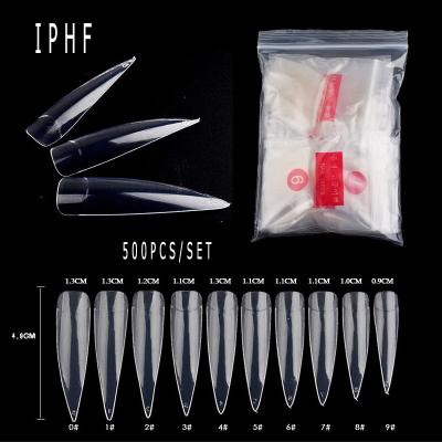 China 2020 Wholesale Design Clear 500pcs/bag/Full Cover Natural False Nails Around The Head Artificial Finger Nails Tips for sale