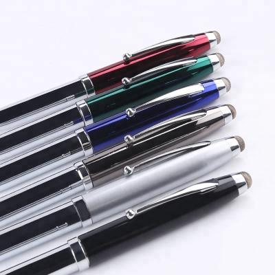 China Popular Metal Stylus Pen With Led Light Custom Logo School And Office Pen Luxury Pen for sale