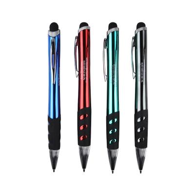 China Promotional Plastic Pen New Design Custom Logo LED Multifunctional Lighted Pencil With Stylus Pen for sale