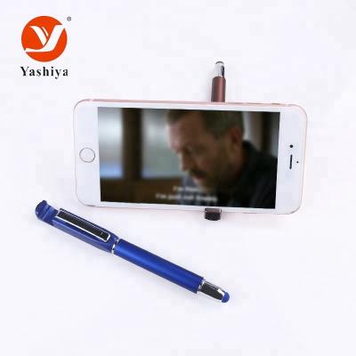 China Promotional custom metal popular mobile pen stylus pen touch holder logo pen with touch screen stylus for sale