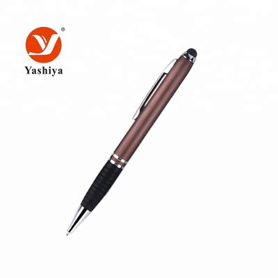 China Promotional Pen Use And Twist Action Advertising Material Metal Pen Hotel Material Pen With Stylus Pen for sale