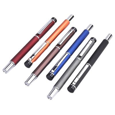 China Promotional Metal Chrome Classic Smooth Clip Ink Aluminum Pen Rollerball Pen for sale