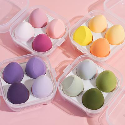 China Super Soft Low Moq Customized Microfiber Round 4pc Beauty Blenders With Case for sale