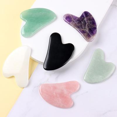 China Portable/Handheld Hot Sales Beauty Skin Care Beauty Rose Aventurine Facial Finger Form Jade Gua Sha Stone for sale