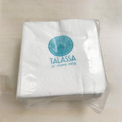 China Custom Personalized White Wedding Paper Napkins Cocktail Beverage Paper Towel Napkins 2 Ply 23 x 23 cm for sale