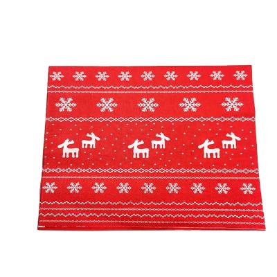 China Wooden Pulp Christmas Disposable Blank Colorful Printed Paper Napkins for sale